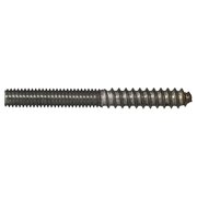 Midwest Fastener Hanger Bolt, 5/16 in Thread to 5/16"-18 Thread, 3 in, Steel, Plain Finish, 100 PK 08452